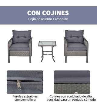 Conjunto de Muebles de Ratán