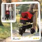 Carrito para Perros con 3 Ruedas Ventanas de Malla Cesta de Almacenaje y Correas de Seguridad 109,5x57,5x106,5 cm Rojo