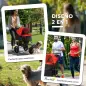 Carrito para Perros con 3 Ruedas Ventanas de Malla Cesta de Almacenaje y Correas de Seguridad 109,5x57,5x106,5 cm Rojo