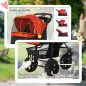 Carrito para Perros con 3 Ruedas Ventanas de Malla Cesta de Almacenaje y Correas de Seguridad 109,5x57,5x106,5 cm Rojo