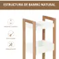Estantería de Baño con 3 Estantes Organizador de Almacenaje Bambú para Cocina Sala de Estar Lavadero 27,5x20,8x74 cm Color Blanc