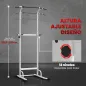 Barra de Dominadas Altura Regulable Estación de Fondos Resistente para Gimnasio en Casa Entrenamiento de Fuerza Blanco