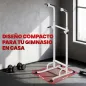 Barra de Dominadas Altura Regulable Estación de Fondos Resistente para Gimnasio en Casa Entrenamiento de Fuerza Blanco