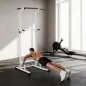 Barra de Dominadas Altura Regulable Estación de Fondos Resistente para Gimnasio en Casa Entrenamiento de Fuerza Blanco