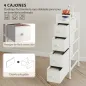 Cómoda con 4 Cajones de Tela Marco de Acero Cómoda para Dormitorio para Espacios Pequeños Salón Vestidor Blanco