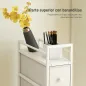 Cómoda con 4 Cajones de Tela Marco de Acero Cómoda para Dormitorio para Espacios Pequeños Salón Vestidor Blanco