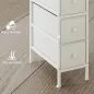 Cómoda con 4 Cajones de Tela Marco de Acero Cómoda para Dormitorio para Espacios Pequeños Salón Vestidor Blanco