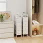 Cómoda con 4 Cajones de Tela Marco de Acero Cómoda para Dormitorio para Espacios Pequeños Salón Vestidor Blanco