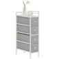 Cómoda con 4 Cajones de Tela Marco de Acero Cómoda para Dormitorio para Espacios Pequeños Salón Vestidor Gris Claro