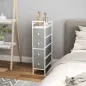 Cómoda con 4 Cajones de Tela Marco de Acero Cómoda para Dormitorio para Espacios Pequeños Salón Vestidor Gris Claro