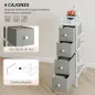 Cómoda con 4 Cajones de Tela Marco de Acero Cómoda para Dormitorio para Espacios Pequeños Salón Vestidor Gris Claro