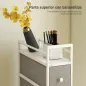 Cómoda con 4 Cajones de Tela Marco de Acero Cómoda para Dormitorio para Espacios Pequeños Salón Vestidor Gris Claro
