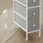 Cómoda con 4 Cajones de Tela Marco de Acero Cómoda para Dormitorio para Espacios Pequeños Salón Vestidor Gris Claro