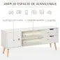 Mueble de TV para Televisiones de 50" Mesa de Salón con Puerta 2 Estantes Abiertos y 2 Cajones 120x28x44 cm Blanco