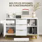 Aparador Moderno Aparador para Salón con 3 Cajones 2 Puertas y Estante Ajustable Mueble Auxiliar para Salón Cocina Antivuelco 12