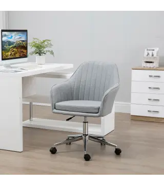 Silla de Oficina Silla Operativa con Altura Ajustable y Giratoria para Despacho Oficina 61x59x96cm Gris