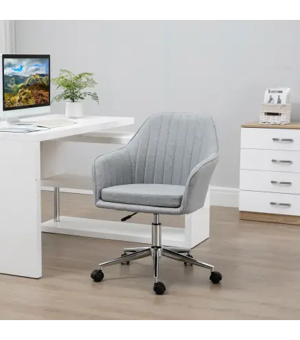 Silla de Oficina Silla Operativa con Altura Ajustable y Giratoria para Despacho Oficina 61x59x96cm Gris