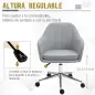 Silla de Oficina Silla Operativa con Altura Ajustable y Giratoria para Despacho Oficina 61x59x96cm Gris