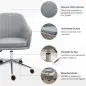 Silla de Oficina Silla Operativa con Altura Ajustable y Giratoria para Despacho Oficina 61x59x96cm Gris