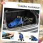 Carrito para Perros Pequeños con Ruedas Universales Cesta de Almacenaje Correas de Seguridad y Ventanas 67x45x96 cm Azul