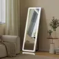 Espejo de Pie Cuerpo Entero con Luces 150x50 cm sin Marco 3 Temperaturas de Color Brillo Ajustable Transparente