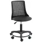 Silla de Escritorio sin Brazos Silla de Oficina Giratoria con Respaldo Hueco Altura Ajustable Negro