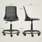 Silla de Escritorio sin Brazos Silla de Oficina Giratoria con Respaldo Hueco Altura Ajustable Negro
