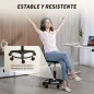 Silla de Escritorio sin Brazos Silla de Oficina Giratoria con Respaldo Hueco Altura Ajustable Negro