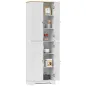 Alacena de Cocina Mueble Auxiliar de Cocina con 4 Puertas y Estantes Ajustables para Comedor Salón 60x30x183 cm Blanco