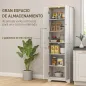 Alacena de Cocina Mueble Auxiliar de Cocina con 4 Puertas y Estantes Ajustables para Comedor Salón 60x30x183 cm Blanco