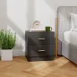 Mesita de Noche Moderna Mesilla de Noche Dormitorio con 2 Cajones para Salón Dormitorio 45x39,5x49 cm Negro