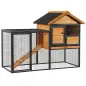 Conejera de Exterior Jaula para Mascotas Pequeñas 2 Niveles con Rampa Bandeja Extraíble de Madera y Metal 122x63x92 cm para Cone