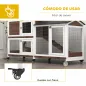 Conejera Exterior 157,4x53x99,5cm Jaula para Conejos Grande con Ruedas Techo Asfáltico Bandejas Extraíbles Rampa Marrón