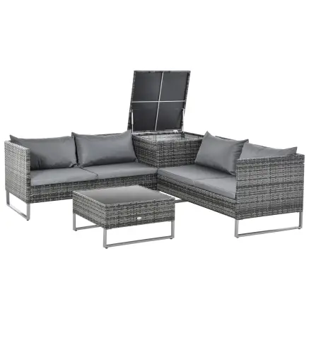 Conjunto de Muebles de Jardín de Ratán