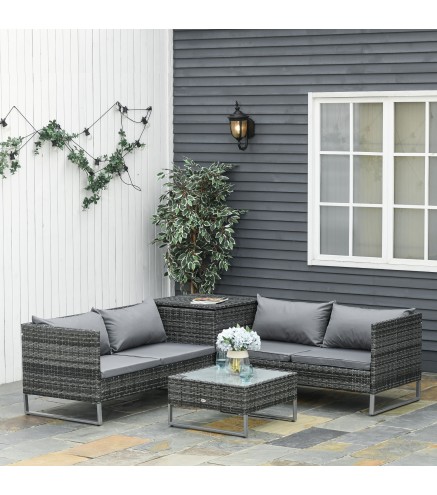 Conjunto de Muebles de Jardín de Ratán
