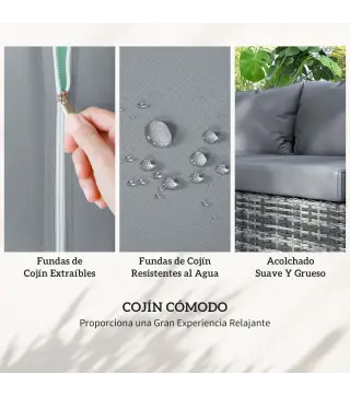 Conjunto de Muebles de Jardín de Ratán