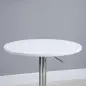Mesa de Bar Regulable en Altura con Base Redonda y Antideslizante para Cocina Comedor Ø60x69-93 cm Blanco
