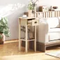 Mesa Auxiliar Rústica Mesa Auxiliar para Sofá con Cajón y Estante para Salón Dormitorio 30x30x75 cm Madera Natural