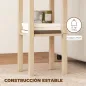 Mesa Auxiliar Rústica Mesa Auxiliar para Sofá con Cajón y Estante para Salón Dormitorio 30x30x75 cm Madera Natural