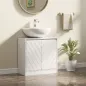 Mueble Bajo Lavabo Mueble de Baño con 2 Puertas Estante Ajustable para Lavabos con o sin Pedestal 60x30x59,8 cm Blanco
