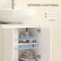 Mueble Bajo Lavabo Mueble de Baño con 2 Puertas Estante Ajustable para Lavabos con o sin Pedestal 60x30x59,8 cm Blanco