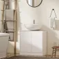 Mueble Bajo Lavabo Mueble de Baño con 2 Puertas Estante Ajustable para Lavabos con o sin Pedestal 60x30x59,8 cm Blanco