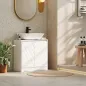 Mueble Bajo Lavabo Mueble de Baño con 2 Puertas Estante Ajustable para Lavabos con o sin Pedestal 60x30x59,8 cm Blanco