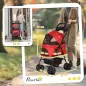Carrito para Perros Pequeños con Ruedas Universales Cesta de Almacenaje Correas de Seguridad y Ventanas 67x45x96 cm Rojo