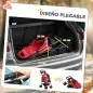 Carrito para Perros Pequeños con Ruedas Universales Cesta de Almacenaje Correas de Seguridad y Ventanas 67x45x96 cm Rojo