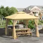 Cenador de Jardín 3x3x2,72 m Gazebo Carpas para Exterior Grandes con Doble Techo Mosquiteras y Marco de Acero para Patio Fiesta