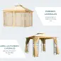 Cenador de Jardín 3x3x2,72 m Gazebo Carpas para Exterior Grandes con Doble Techo Mosquiteras y Marco de Acero para Patio Fiesta