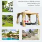 Cenador de Jardín 3x3x2,72 m Gazebo Carpas para Exterior Grandes con Doble Techo Mosquiteras y Marco de Acero para Patio Fiesta