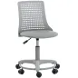 Silla de Escritorio sin Brazos Silla de Oficina Giratoria con Respaldo Hueco Altura Ajustable Gris