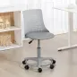 Silla de Escritorio sin Brazos Silla de Oficina Giratoria con Respaldo Hueco Altura Ajustable Gris